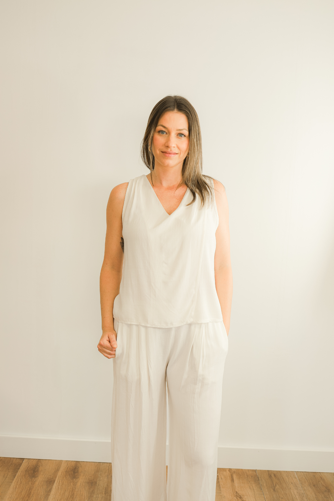 PANTALON LARGO BEIGE
