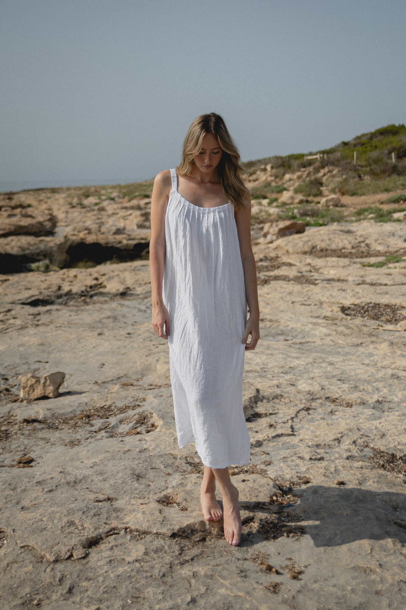 VESTIDO LINO BLANCO