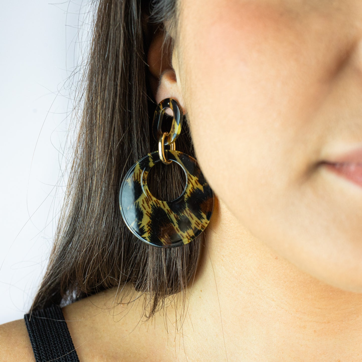 PENDIENTES DE ARO ANIMAL PRINT