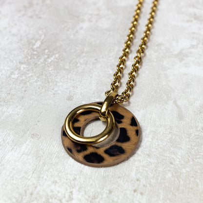 COLLAR ECLIPSE DORADO CON ANIMAL PRINT