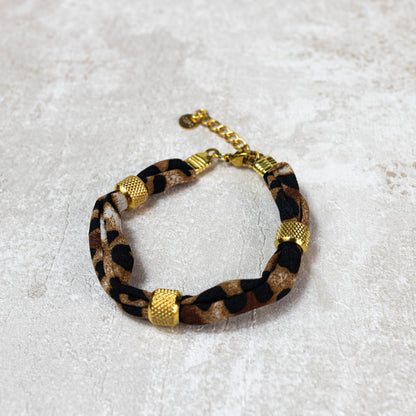 PULSERA DE TELA ANIMAL PRINT