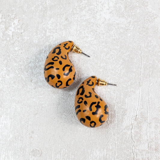 PENDIENTES ANIMAL PRINT EN FORMA DE GOTA