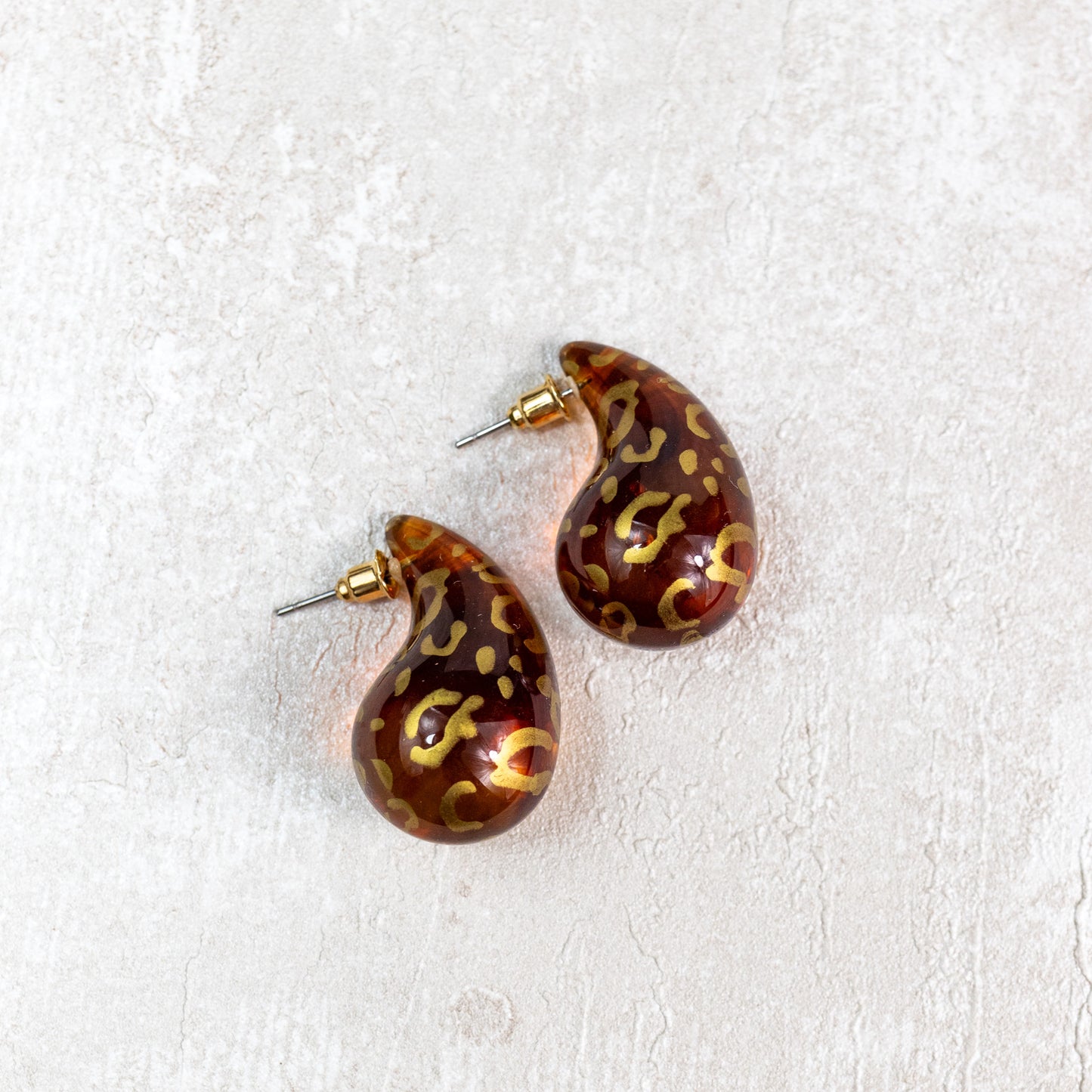 PENDIENTES ANIMAL PRINT EN FORMA DE GOTA