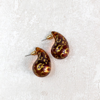 PENDIENTES ANIMAL PRINT EN FORMA DE GOTA