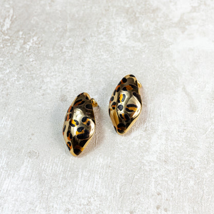 PENDIENTES EFECTO ESPEJO ANIMAL PRINT