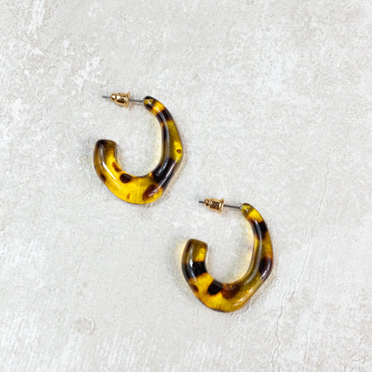 PENDIENTES SEMI ARO ANIMAL PRINT